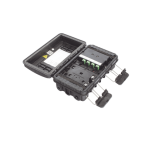 Caja de Distribución de Fibra Óptica para 24 Empalmes, con 8 acopladores SC/APC simplex, Exterior IP55, Color Negro FIBERHOME FDP440A